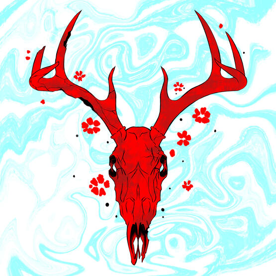 "Medicine Skulls: Buckshot Clover" (2023) Digital Illustration