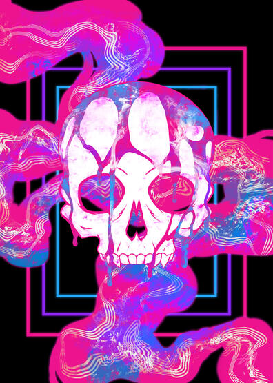 "neon blood" (2024) | Digital Illustration