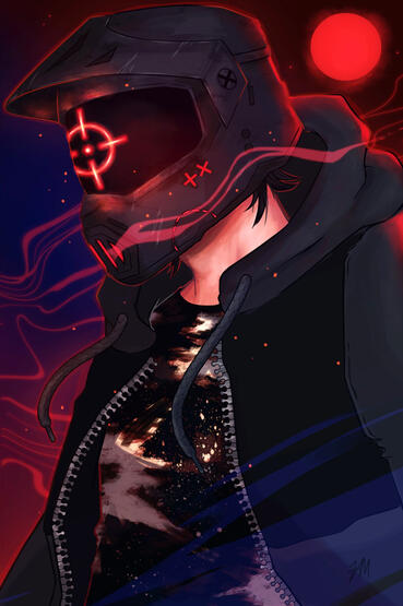 "bloodshot moon" (2024) | Digital Illustration