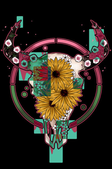 "Late Blossoms" (2025) Digital Illustration