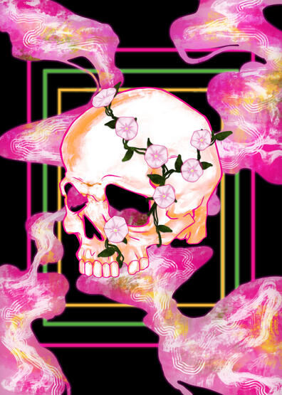 "neon blooming" (2024) | Digital Illustration