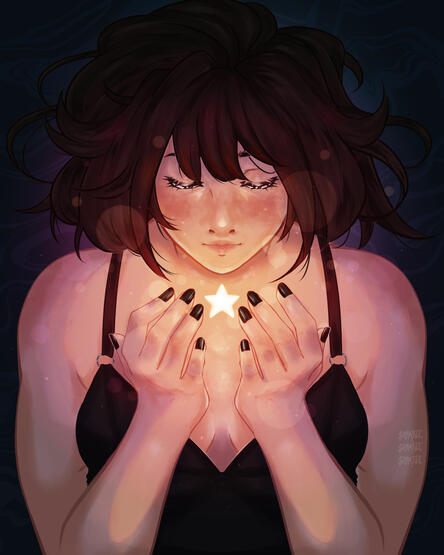 &quot;into the blackhole, for you&quot; (2024) Neon Memories: Pop Up Exhibition 2024 | Digital Illustration