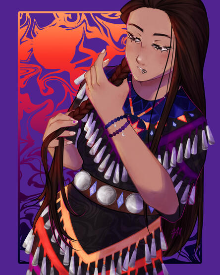 "woven dreams" (2024) Oyate Health Center Permanent Art Collection | Digital Illustration