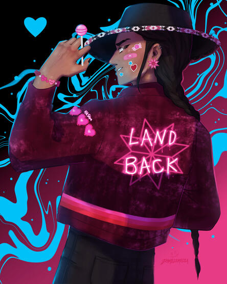 "neon sweetheart" (2024) Lakota Contemporary 2025 Exhibition | Digital Illustration