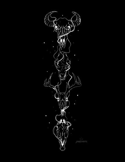 "starlight skulls" (2024) Wayfinder 2024-2025 | Digital Illustration